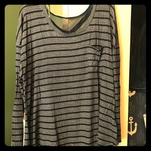 BNWT Navy, crisscross back, pocket tee